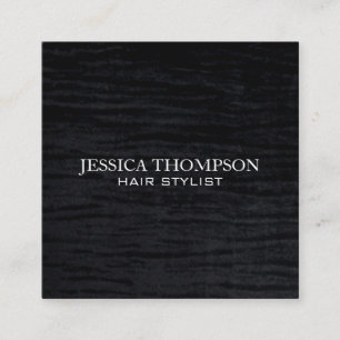 Faux Velvet Black Print Vierkante Visitekaartje