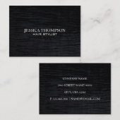 Faux Velvet Black Print Visitekaartje (Voorkant / Achterkant)