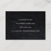 Faux Velvet Black Print Visitekaartje (Achterkant)