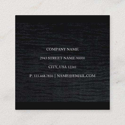 Faux Velvet Black | Sjabloon Qr-code Vierkante Visitekaartje (Achterkant)