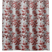 Faux Velvet Botanical Russet Silver Douchegordijn (Voorkant)