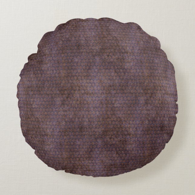 Faux Velvet - Dark Mauve Rond Kussen (Voorkant)
