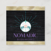 Faux Velvet | Faux Gold Foil Trim | Qr-code Vierkante Visitekaartje (Voorkant)