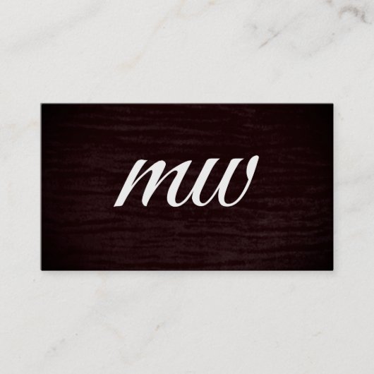 Faux Velvet Print met Monogram Visitekaartje (Voorkant)
