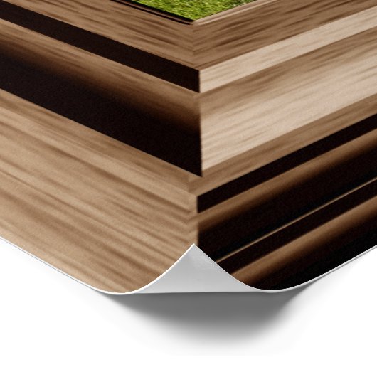 Faux Venster Palm Trees Grass Tropics Relaxing Uit Poster (Hoek)