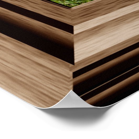 Faux-venster Uitzicht vreedzaam landschap met bome Poster (Hoek)