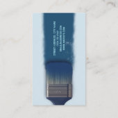 Faux verfborstelomhulling blauwe monoton visitekaartje (Achterkant)