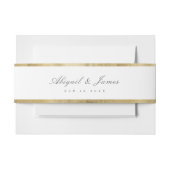 Faux vergulde gouden rand eenvoudige bruiloft uitn uitnodigingen wikkel (Voorkant Voorbeeld)