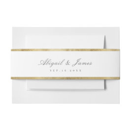 Faux vergulde gouden rand eenvoudige bruiloft uitn uitnodigingen wikkel