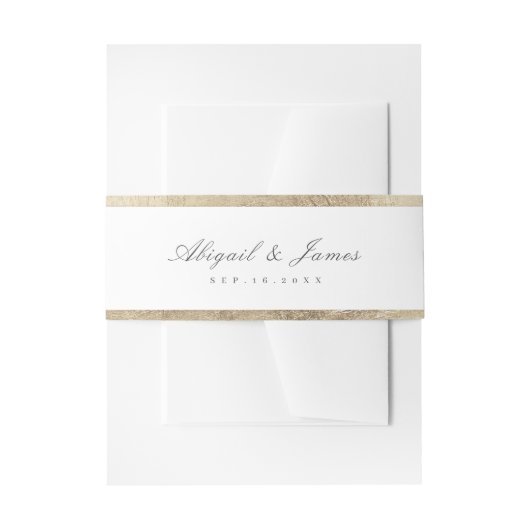 Faux vergulde gouden rand eenvoudige bruiloft uitnodigingen wikkel (Voorkant Voorbeeld)