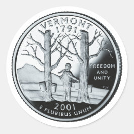 Faux Vermont State Quarter Ronde Sticker