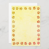 Faux verouderd document textuur Paw Prints basis v Kaart (Voorkant / Achterkant)