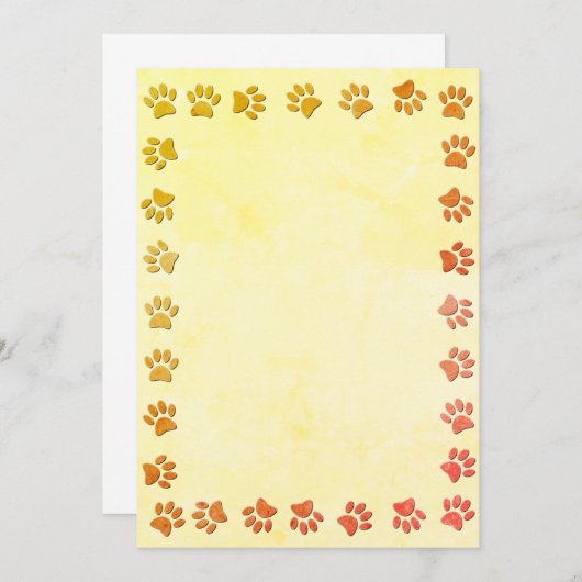 Faux verouderd document textuur Paw Prints basis v Kaart (Voorkant / Achterkant)