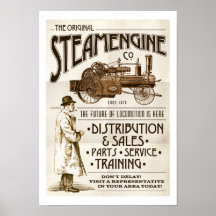 Faux Victoriaans-stoommotor Co-poster