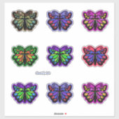  faux vilt kralen glitterlook vlinders sticker (Vel)