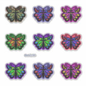  faux vilt kralen glitterlook vlinders sticker (Voorkant)