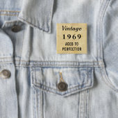Faux Vintage gedateerd 50e of een verjaardagscadea Vierkante Button 5,1 Cm (In situ)