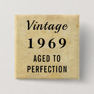 Faux Vintage gedateerd 50e of een verjaardagscadea Vierkante Button 5,1 Cm