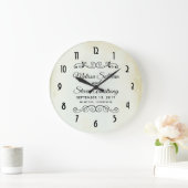 Faux Vintage Parchment Simple & Elegant Wedding Grote Klok (Huis)
