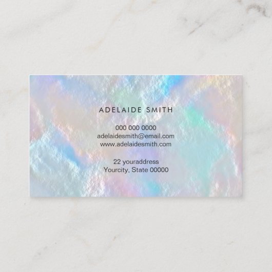 FAUX-Visitekaartje met pearlescent effect Visitekaartje (Achterkant)