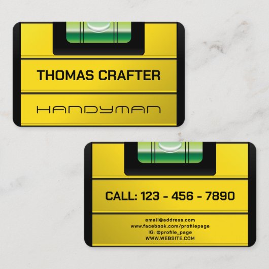 Faux-visitekaartje van de zeepbel op waterniveau visitekaartje (Voorkant / Achterkant)