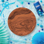 Faux Walnotenhout Design Papieren Bordje (Feest)