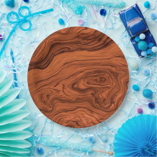 Faux Walnotenhout Design Papieren Bordje (Feest)