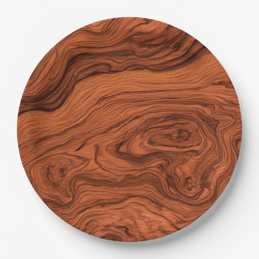 Faux Walnotenhout Design Papieren Bordje (Voorkant)