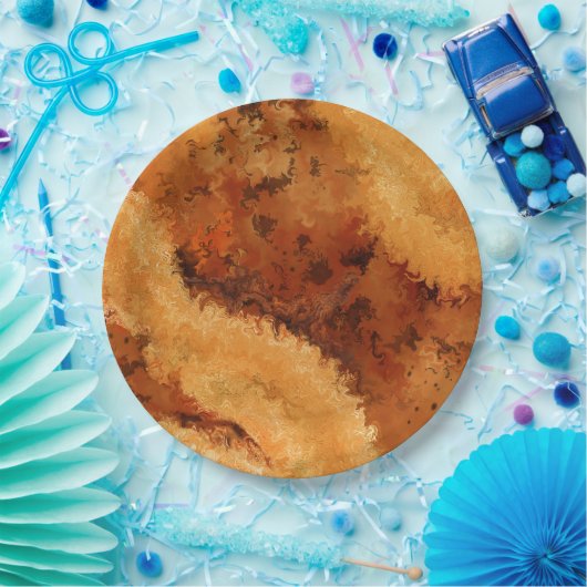 Faux Walnut Burel Pattern Papieren Bordje (Feest)