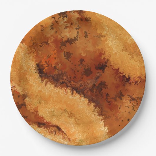 Faux Walnut Burel Pattern Papieren Bordje (Voorkant)