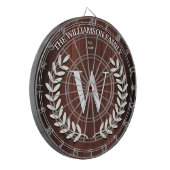 Faux Walnut Wood Grain Monogram op maat Dartbord (Voorkant Links)