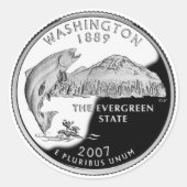 Faux Washington State Quarter Ronde Sticker (Voorkant)
