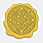 Faux-waszegel, geel ronde sticker (Voorkant)