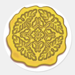 Faux-waszegel, geel ronde sticker