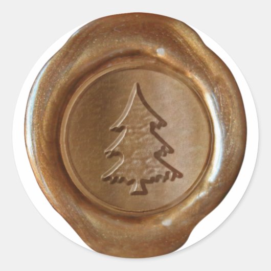 Faux-waszegel - koper - CHRISTMAS TREE II Ronde Sticker (Voorkant)
