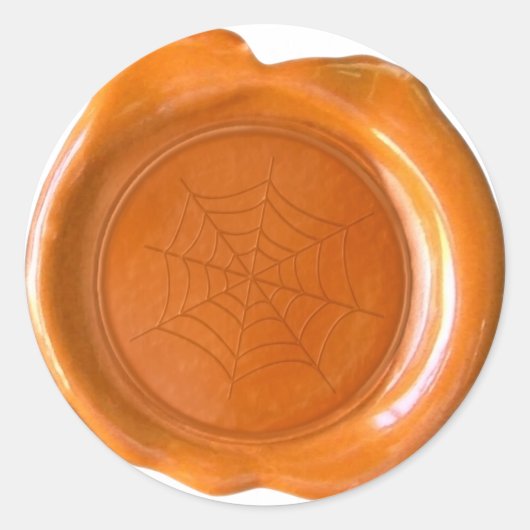 Faux-waszegel - Oranje - WEB SPIDER Ronde Sticker (Voorkant)