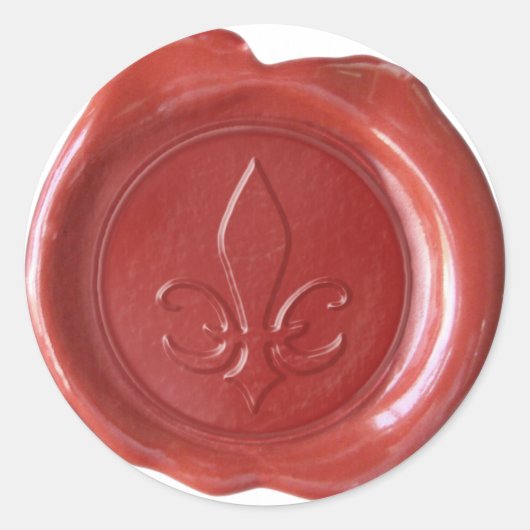 Faux-waszegel - Rood - SPADE Ronde Sticker (Voorkant)
