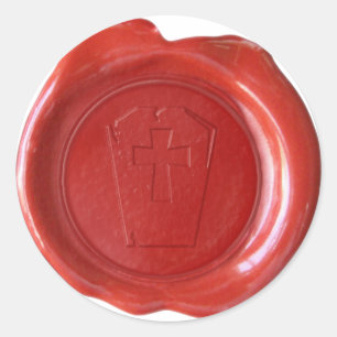 Faux-waszegel - Rood - TOMBSTONE Ronde Sticker