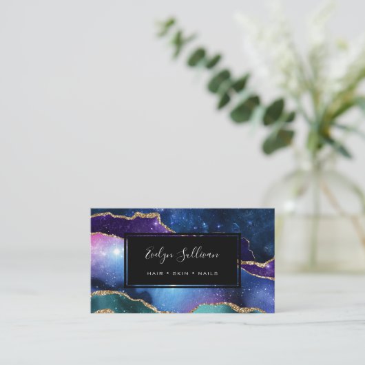 faux-waterverf-agente visitekaartje (Staand voorkant)