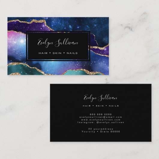 faux-waterverf-agente visitekaartje (Voorkant / Achterkant)