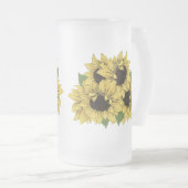 Faux Waterverf Zonnebloemen Boeket Glas Matglas Bierpul (Voorkant rechts)