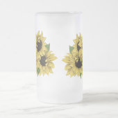  Faux Waterverf Zonnebloemen Boeket Glas Matglas Bierpul (Center)