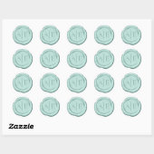 Faux wax bruiloft Initialen Mint ID477 Ronde Sticker (Vel)
