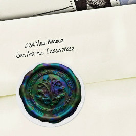 Faux Wax Envelope Seal Style 4 Blue 21 Sticker