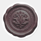 Faux Wax Envelope Seal Style 4 Dark Chocolate Ronde Sticker (Voorkant)