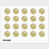 Faux Wax Envelope Seal Style 4 Pale Yellow Ronde Sticker (Vel)