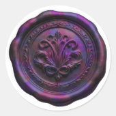 Faux Wax Envelope Seal Style 4 Purple 20 Sticker (Voorkant)