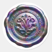 Faux Wax Envelope Seal Style 4 Purple 21 Sticker (Voorkant)