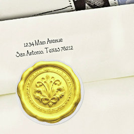 Faux Wax Envelope Seal Style 4 Yellow 2 Ronde Sticker