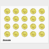 Faux Wax Envelope Seal Style 4 Yellow 2 Ronde Sticker (Vel)
